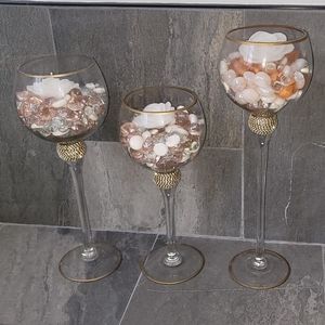 Prefilled Tall Glass Candle Holders